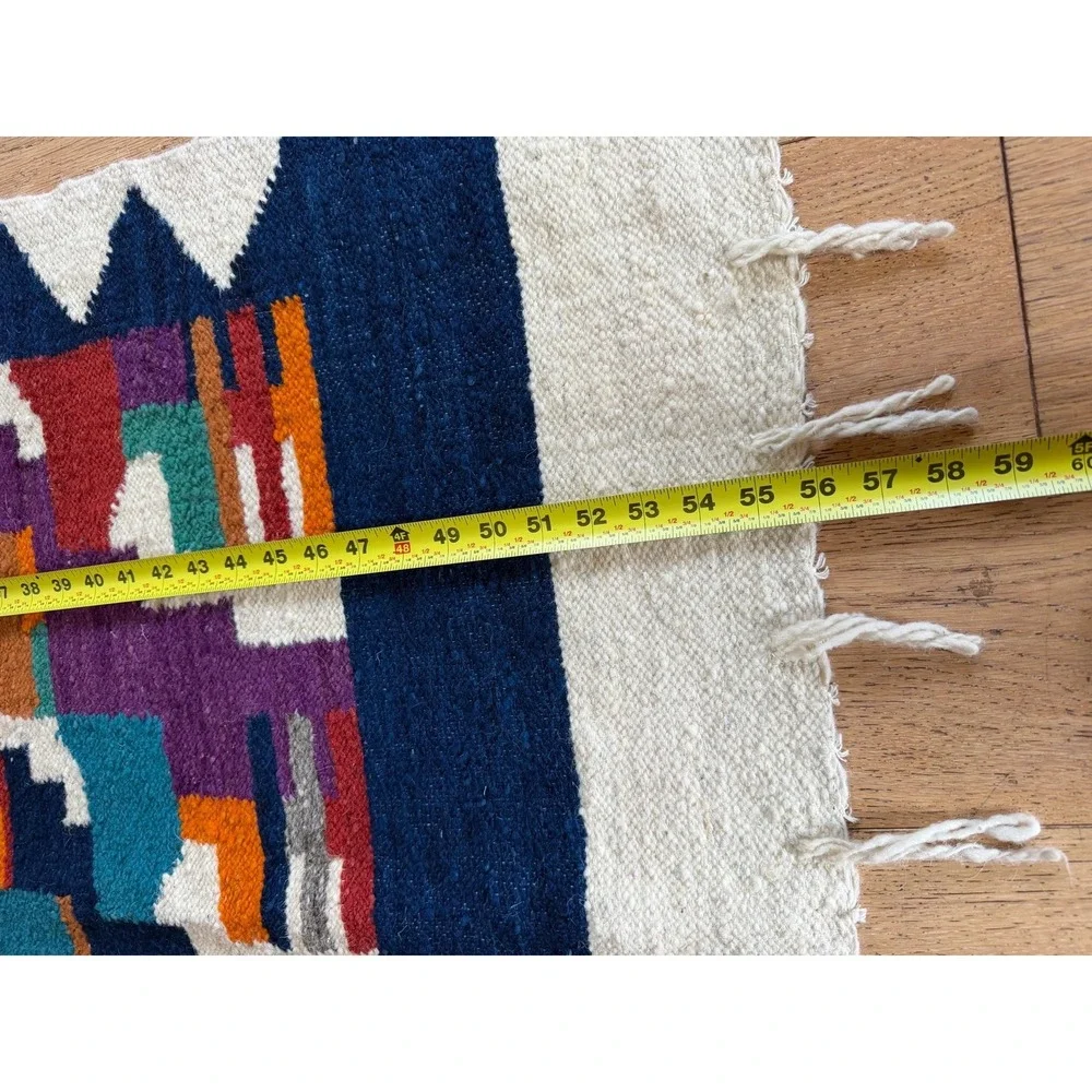 Vintage Folk Art‎ Pictoral Kilim Wool Rug 34x56 Southwestern Handwoven Tribal